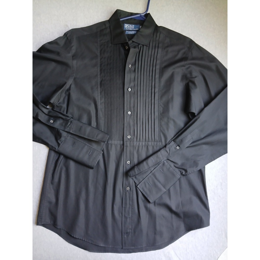 Ralph Lauren Shirt Large Pintucked Pleated Tuxedo Estate Formal Custom Vintage